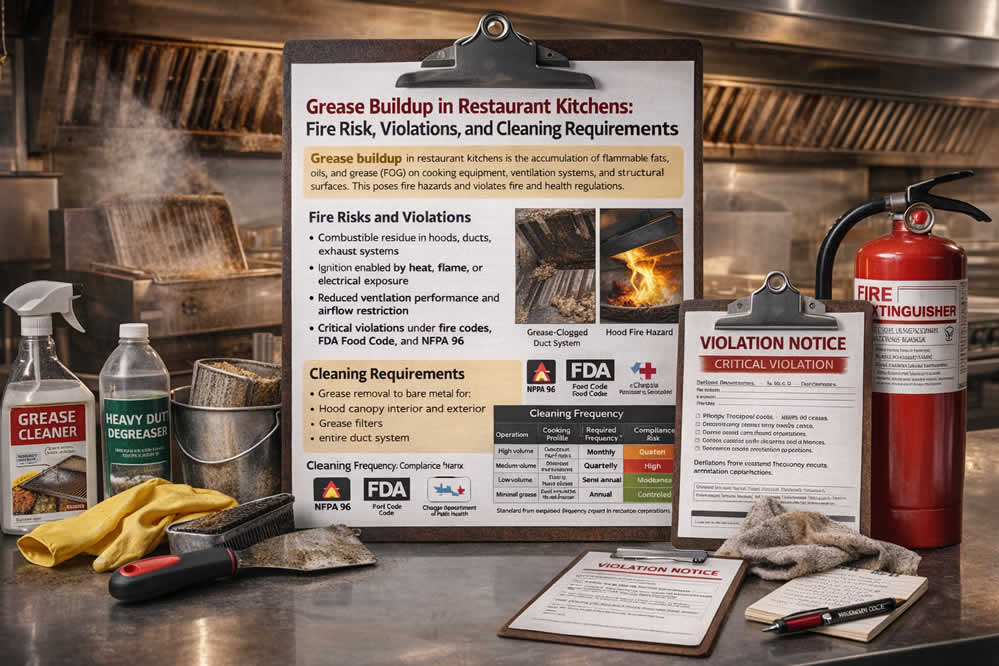 Grease Buildup in Restaurant Kitchens
