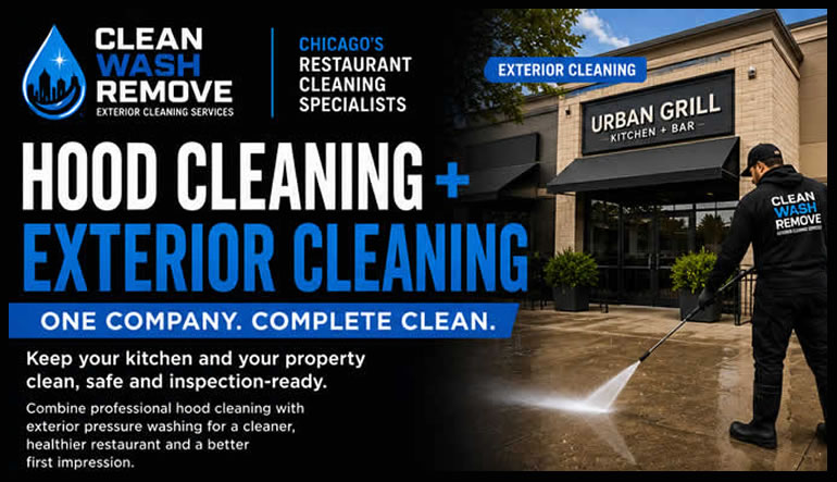 Hood cleaning and exterior cleaning for restaurants