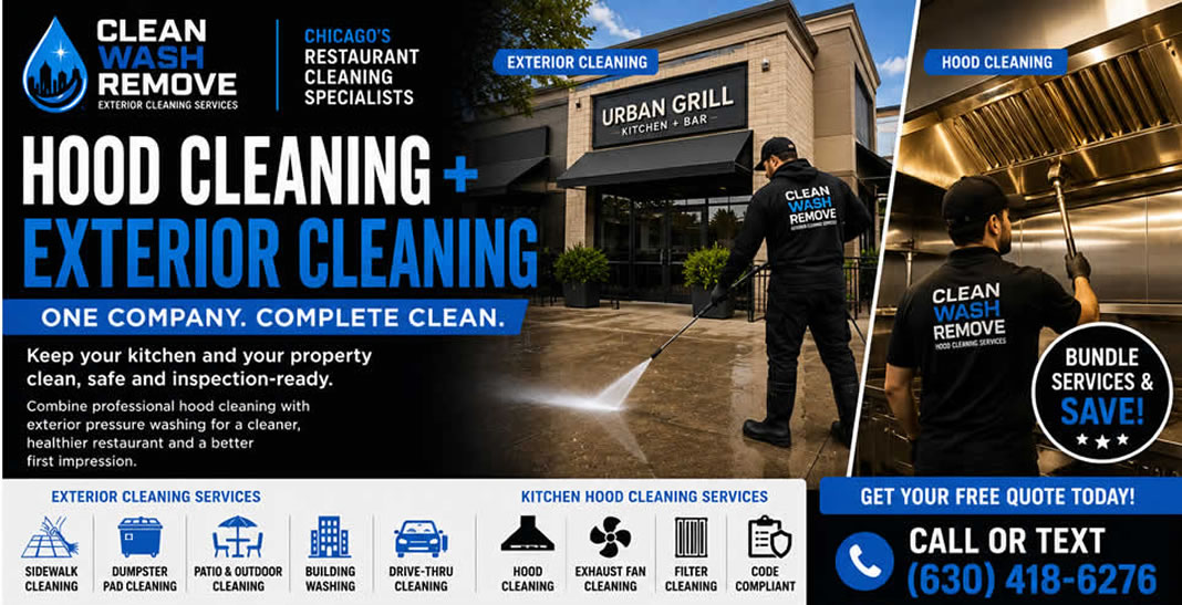 Restaurant hood cleaning and exterior cleaning services