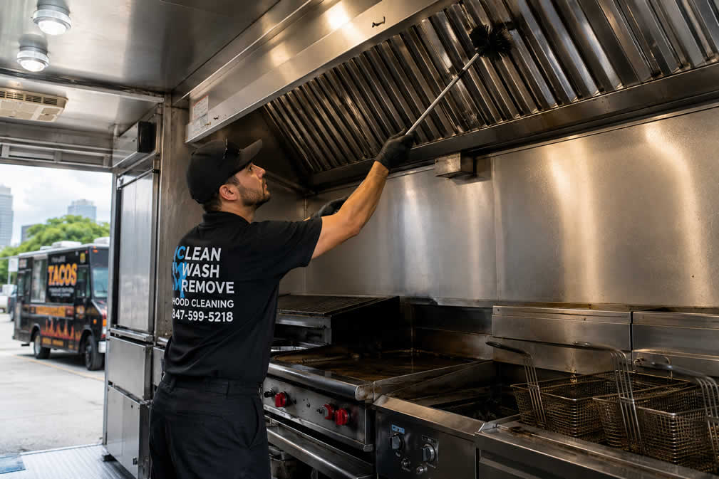 Food truck hood and exhaust cleaning